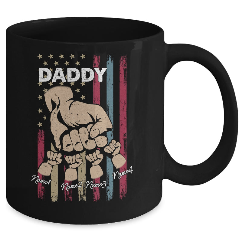 Personalized Awesome Daddy Kids With Name Custom Hands Fist Bump Flag Fathers Day Birthday Christmas Mug 11oz Mug Black back 800x.jpg