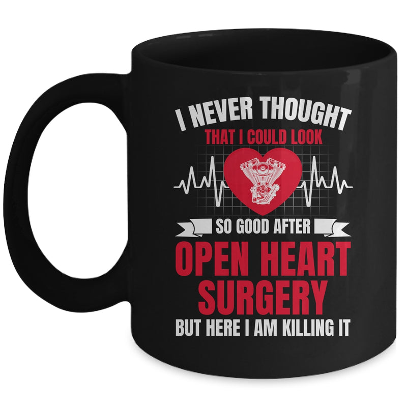 Funny Open Heart Surgery Art For Men Women Heart Patient Mug 11oz Mug Black front 800x.jpg