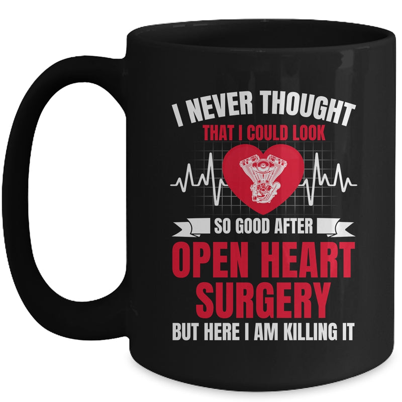 Funny Open Heart Surgery Art For Men Women Heart Patient Mug 15oz Mug Black front 800x.jpg