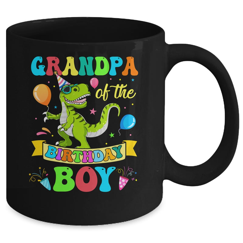 Grandpa Of The Birthday Boy T Rex Dinosaur Birthday Party Mug 11oz Mug Black back 800x.jpg