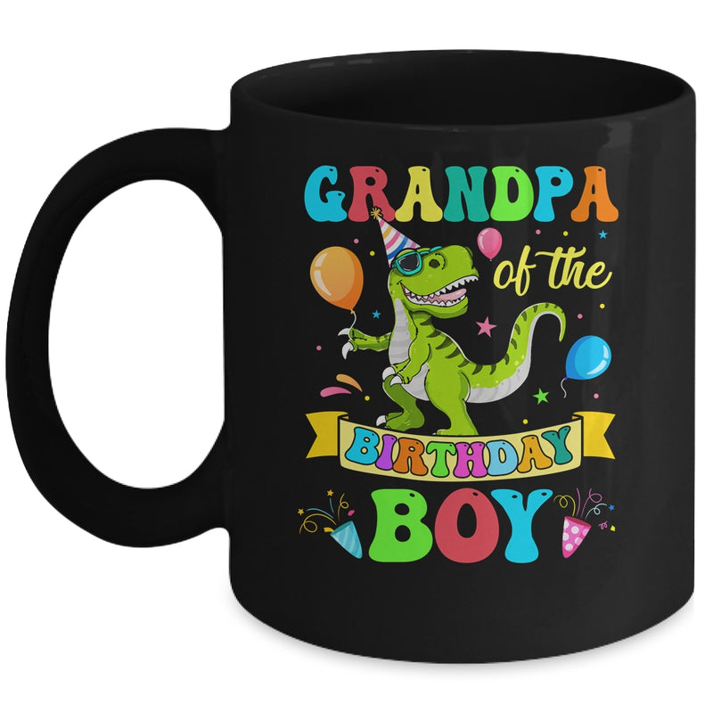 Grandpa Of The Birthday Boy T Rex Dinosaur Birthday Party Mug 11oz Mug Black front 800x.jpg