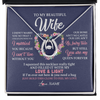 Personalized To My Beautiful Wife Necklace From Husband Feel My Love Wife Birthday Anniversary Wedding Valentines Day Christmas Customized Message Card Lucky In Love Necklace Standard 100x.png