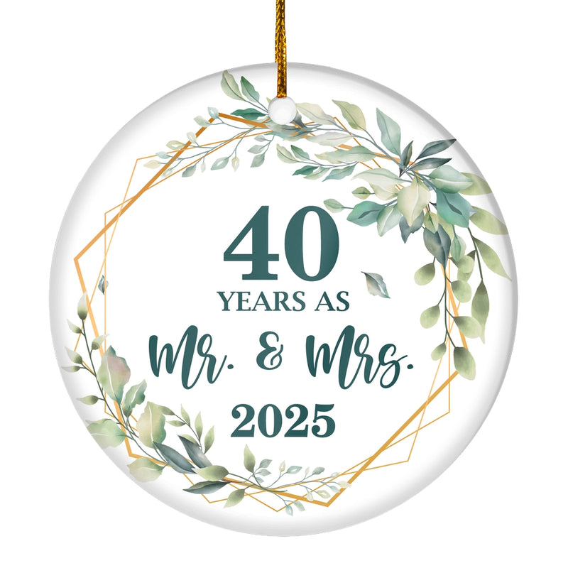 40th Anniversary Wedding Ornament Married 40 Years As Mr and Mrs For Couples Christmas Husband Wife Wedding Gift Holiday Decoration Christmas Tree Ornament Circle Ornament Mockup 1 800x.jpg