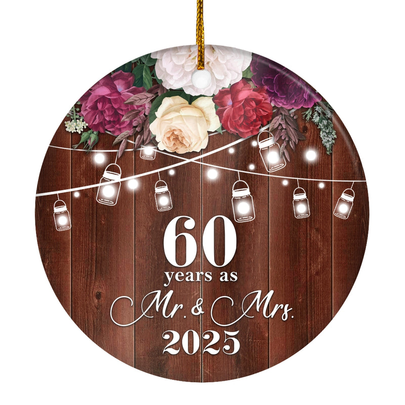 60th Anniversary Wedding Ornament 60 Years As Mr and Mrs For Couples Christmas Husband Wife Married Wedding Gift Holiday Decoration Christmas Tree Ornament Circle Ornament Mockup 1 800x.jpg