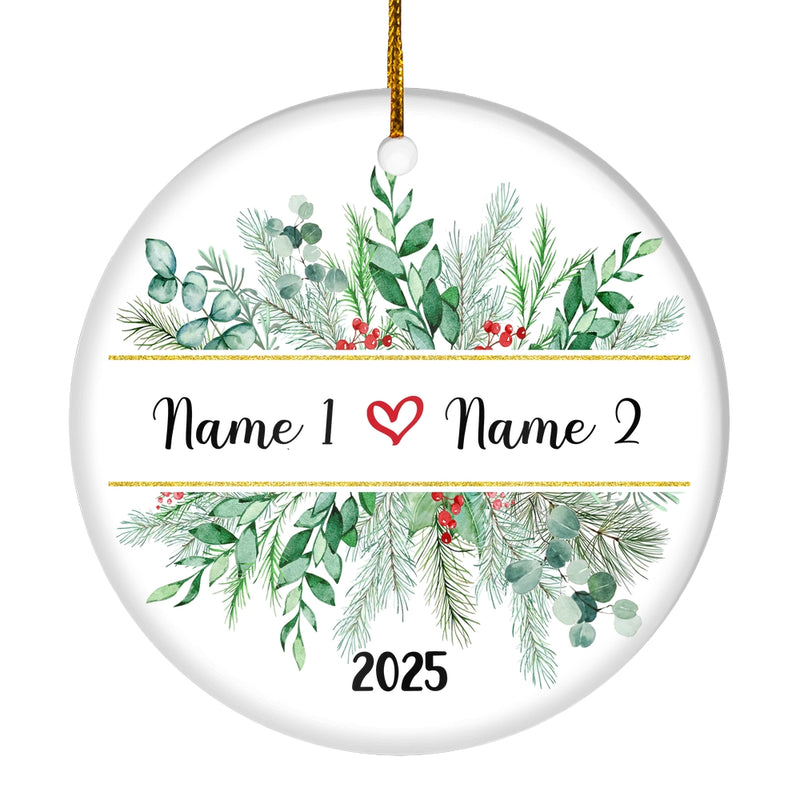Personalized Our First Christmas as Mr and Mrs 1st Ornament First Year Married Keepsake Custom Name Decoration 23 Customized Christmas Tree Ornament Circle Ornament Mockup 1 800x.jpg