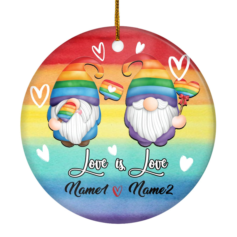 Personalized Gnome Couple LGBT Ornament Couple LGBTQ Christmas Tree Gay Lesbian Rainbow Friend Lovers Love is Pride Customized Christmas Tree Ornament Circle Ornament Mockup 1 800x.jpg