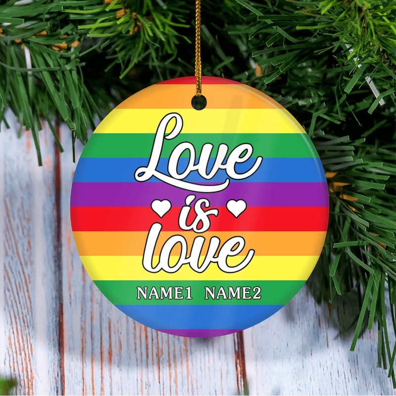 Personalized Love is Love Pride Rainbow LGBT Ornament Couple LGBTQ Gay Lesbian Friend Customized Christmas Tree Ornament Circle Ornament Mockup 3 800x.jpg