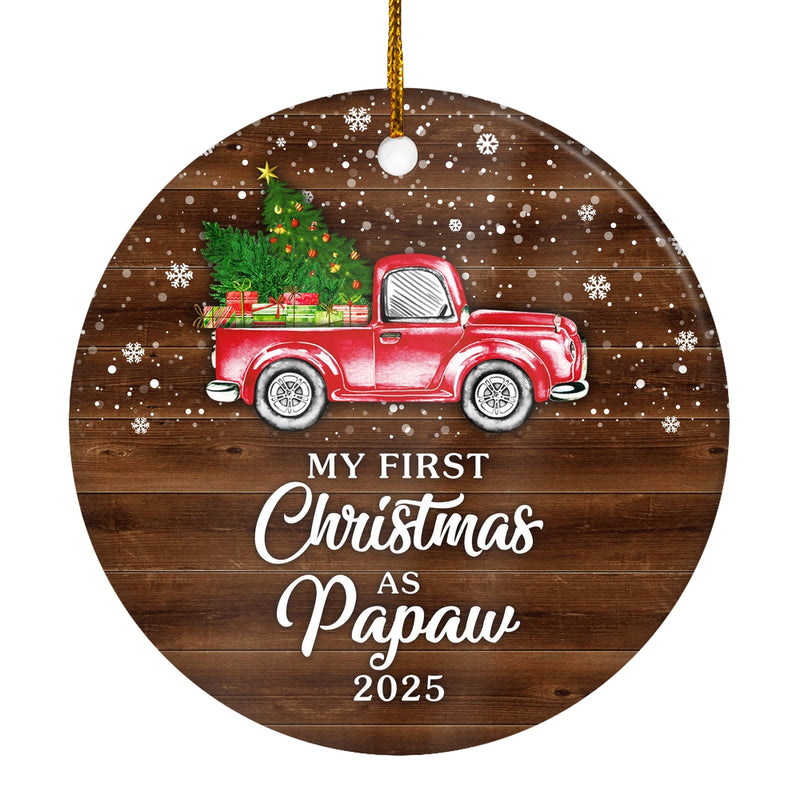 My First Christmas As Papaw Ornament 2024 New Papaw Decoration Christmas Tree Ornament Circle Ornament Mockup 1 800x.jpg