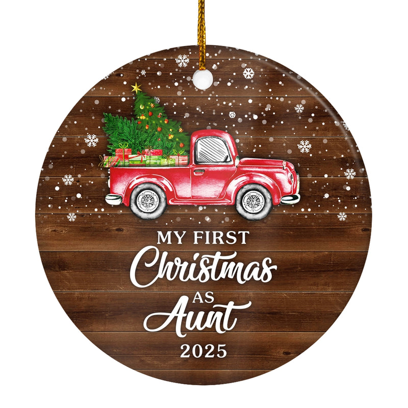 My First Christmas As Aunt Ornament 2024 New Aunt Decoration Christmas Tree Ornament Circle Ornament Mockup 1 800x.jpg