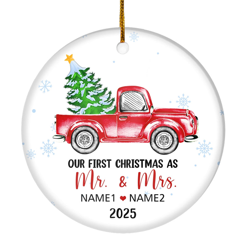Personalized First Christmas As Mr And Mrs Ornament Married 2024 Custom Name Decoration Customized Christmas Tree Ornament Circle Ornament Mockup 1 800x.jpg