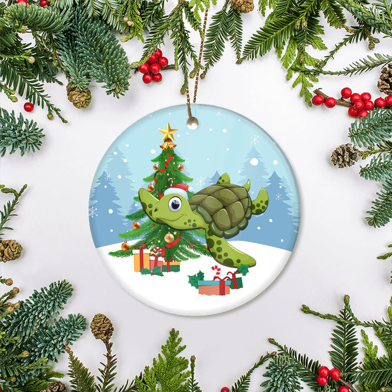 Merry Christmas Tree Turtle Christmas Tree Ornament Circle Ornament Mockup 2 800x.jpg