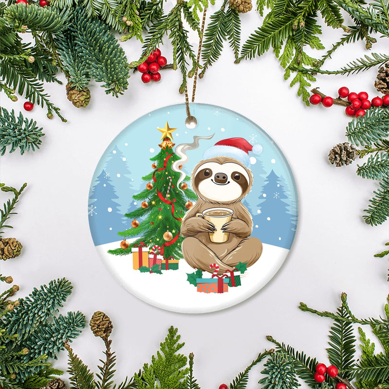 Merry Christmas Tree Sloth Christmas Tree Ornament Circle Ornament Mockup 2 800x.jpg