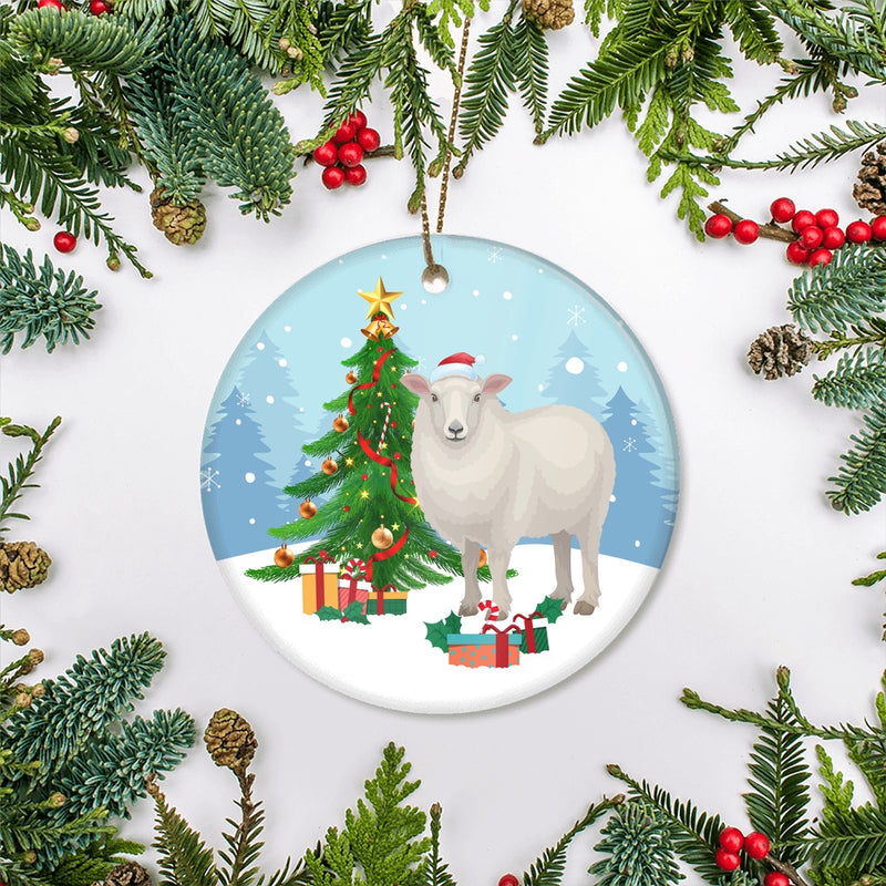 Merry Christmas Tree Sheep Christmas Tree Ornament Circle Ornament Mockup 2 800x.jpg