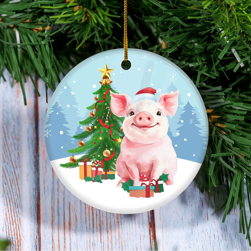 Merry Christmas Tree Pig Christmas Tree Ornament Circle Ornament Mockup 3 800x.jpg
