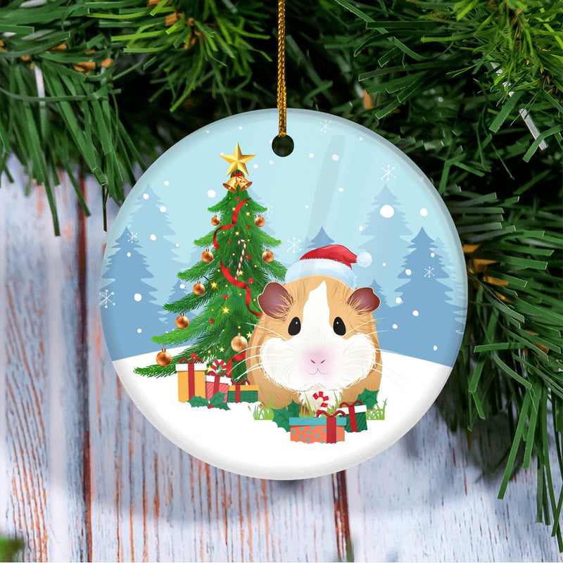 Merry Christmas Tree Guinea Pig Christmas Tree Ornament Circle Ornament Mockup 3 800x.jpg
