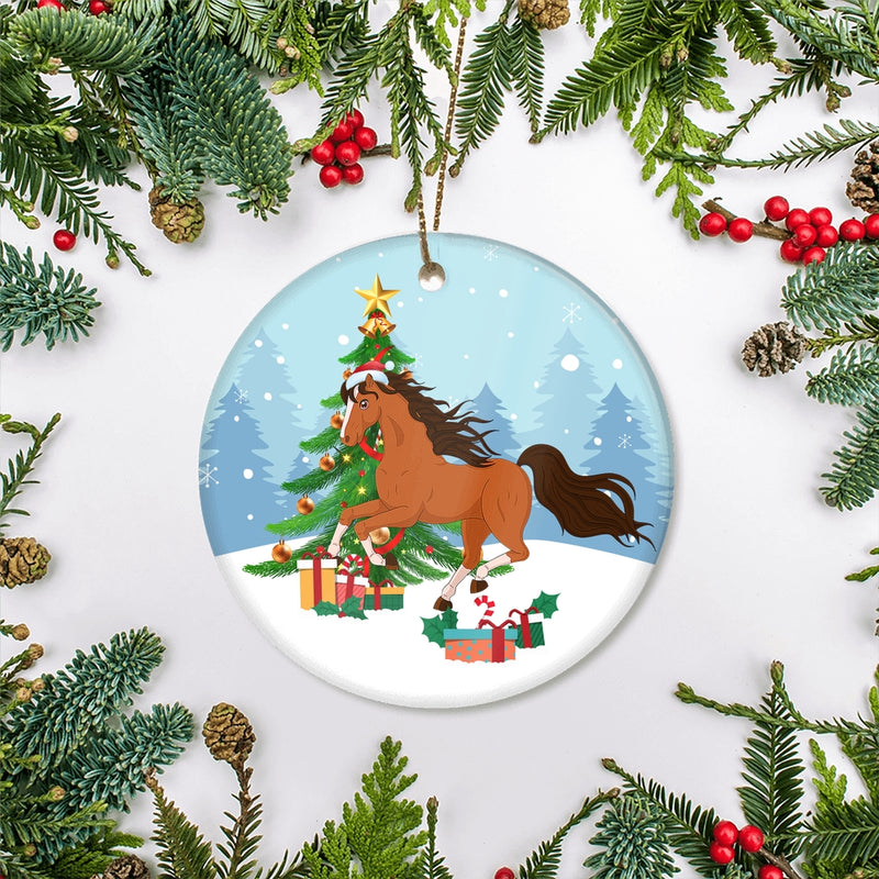 Merry Christmas Tree Horse Christmas Tree Ornament Circle Ornament Mockup 2 800x.jpg