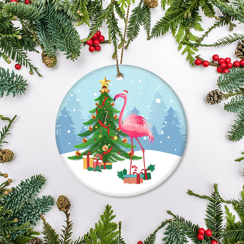 Merry Christmas Tree Flamingo Christmas Tree Ornament Circle Ornament Mockup 2 800x.jpg