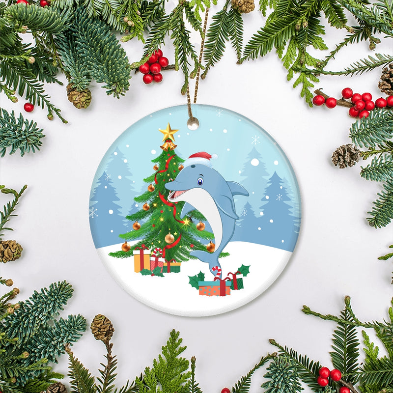 Merry Christmas Tree Dolphin Christmas Tree Ornament Circle Ornament Mockup 2 800x.jpg