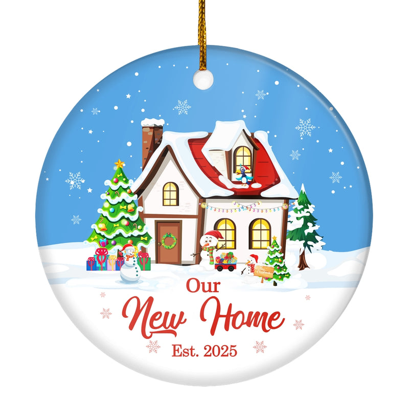 Our New Home Ornament Est 2024 Christmas Housewarming Gift First Time House Homeowner 1st Holiday New Property Christmas Tree Ornament Circle Ornament Mockup 1 800x.jpg