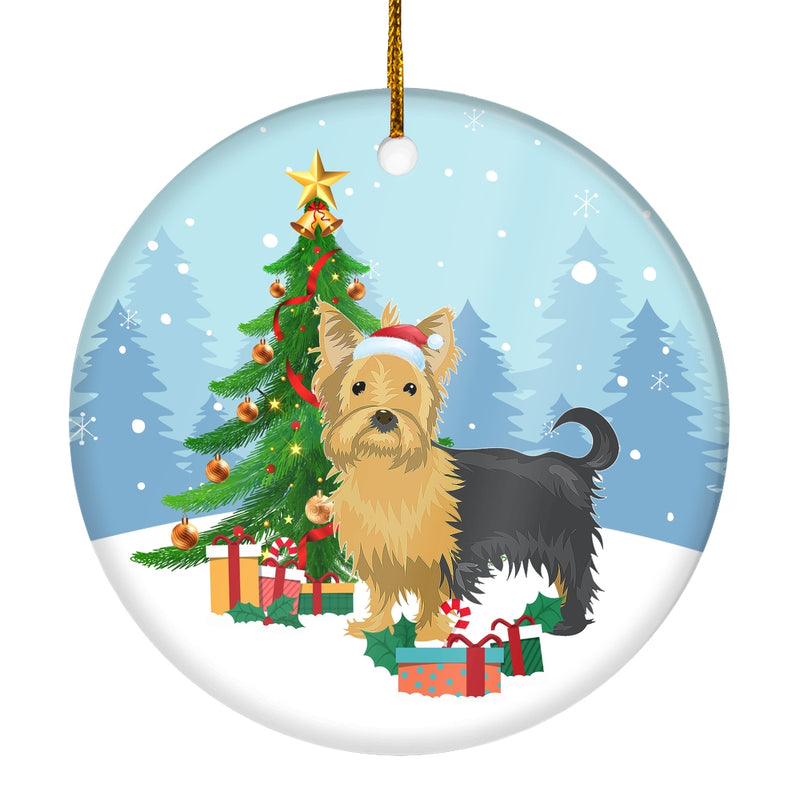 Merry Christmas Tree Yorkie Christmas and Dogs Gift for Dog Lovers Christmas Tree Ornament Circle Ornament Mockup 1 800x.jpg