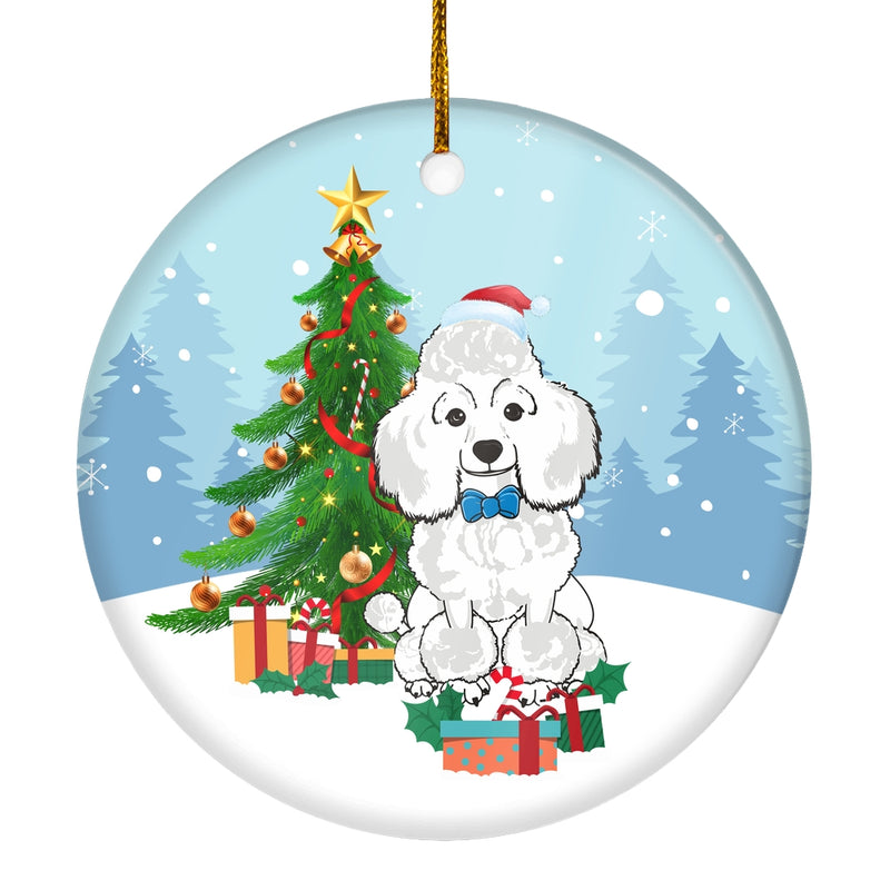 Merry Christmas Tree Poodle Christmas and Dogs Gift for Dog Lovers Christmas Tree Ornament Circle Ornament Mockup 1 800x.jpg