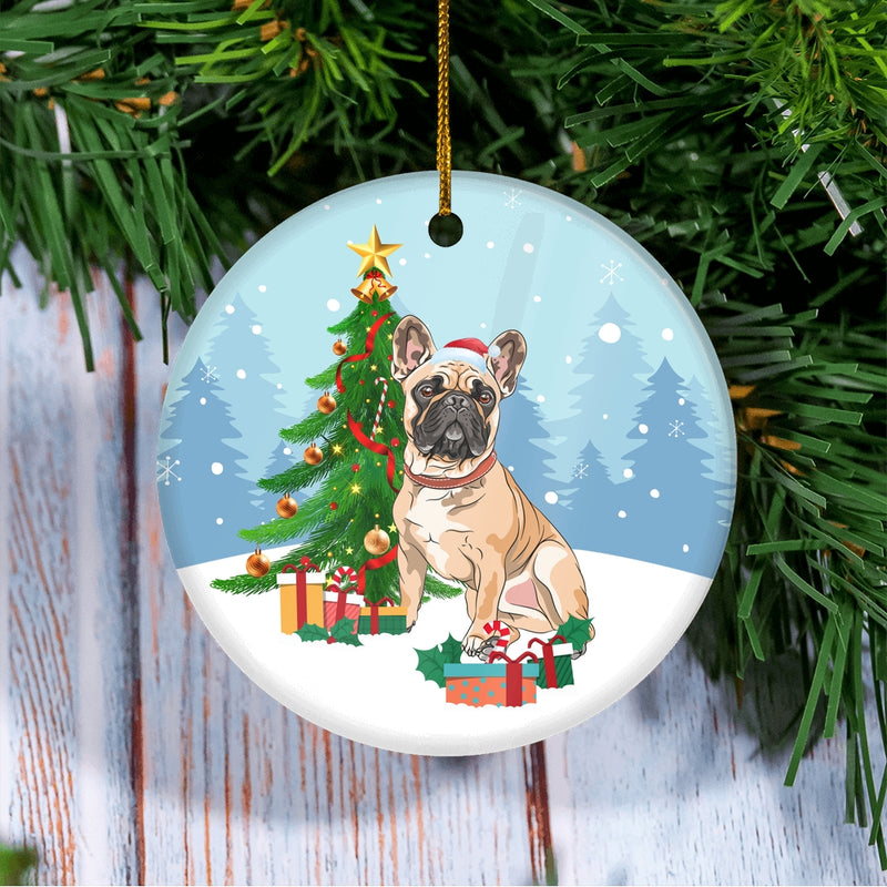 Merry Christmas Tree French Bulldog Christmas and Dogs Gift for Dog Lovers Christmas Tree Ornament Circle Ornament Mockup 3 800x.jpg