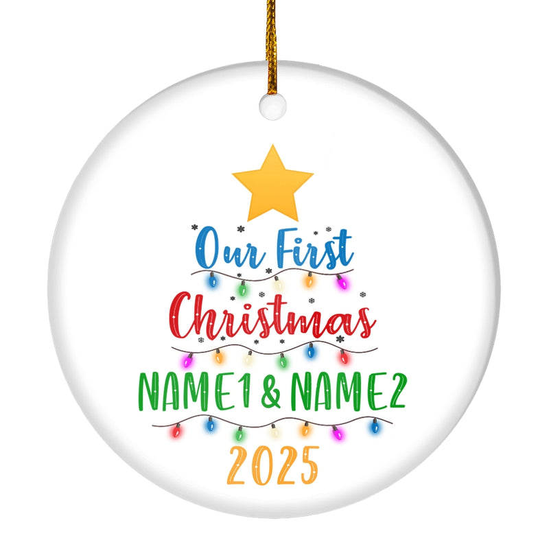 Personalized Our First Christmas Together 2025 1st Christmas Tree Wedding Celebration Marriage Holiday Party Customized Christmas Tree Ornament Circle Ornament Mockup 1 800x.jpg