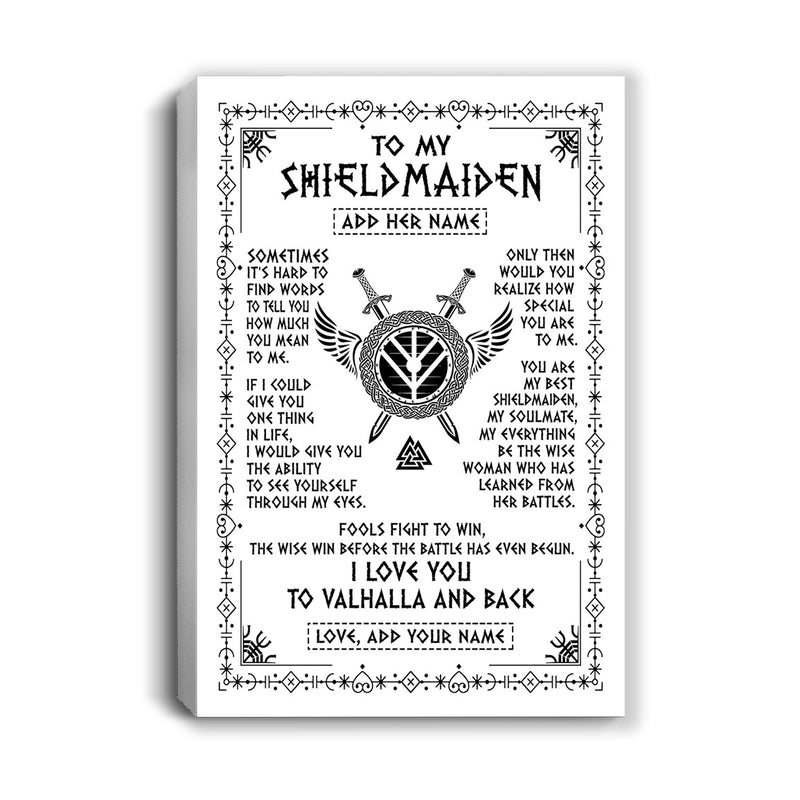Personalized To My Shieldmaiden Gifts Canvas Viking Valhalla Scandinavian For Wife Girlfriend Anniversary Birthday Gifts Wall Art Custom Framed Canvas Canvas mockup 1 800x.jpg