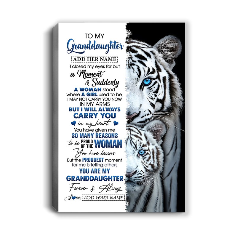 Personalized To My Granddaughter Canvas From Grandma Grandpa I Close My Eyes White Tiger Granddaughter Birthday Gift Graduation Christmas Wall Decor Framed Canvas Canvas mockup 1 800x.jpg