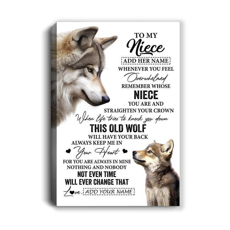 Personalized To My Niece Gifts Canvas From Aunt Uncle Auntie Whenever Wolf Unique Birthday Gifts For Niece Graduation Christmas Custom Wall Art Print Framed Canvas Canvas mockup 1 800x.jpg