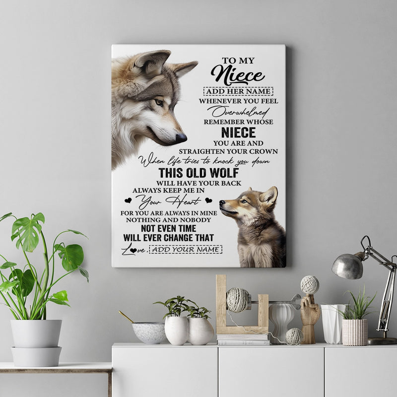 Personalized To My Niece Gifts Canvas From Aunt Uncle Auntie Whenever Wolf Unique Birthday Gifts For Niece Graduation Christmas Custom Wall Art Print Framed Canvas Canvas mockup 2 800x.jpg