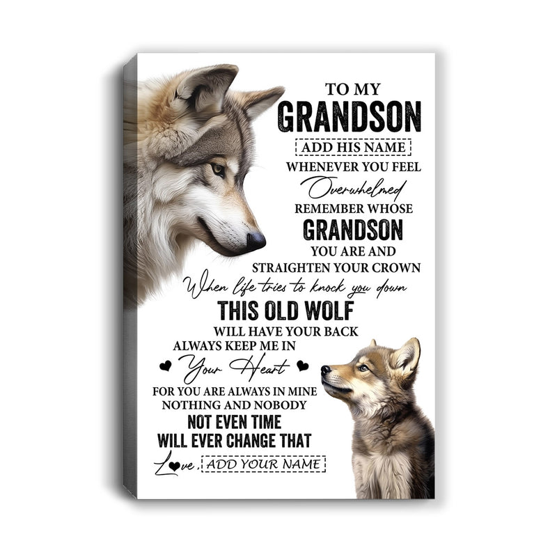 Personalized To My Grandson Gifts Canvas From Grandma Papa Whenever Wolf Unique Birthday Gifts For Grandson Graduation Christmas Custom Wall Art Print Framed Canvas Canvas mockup 1 800x.jpg