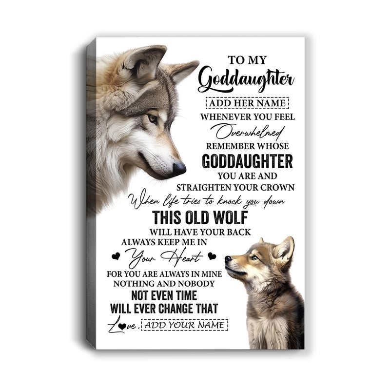 Personalized To My Goddaughter Gifts Canvas From Godmother Whenever Wolf Unique Birthday For Goddaughter Graduation Christmas Custom Wall Art Print Framed Canvas Canvas mockup 1 800x.jpg
