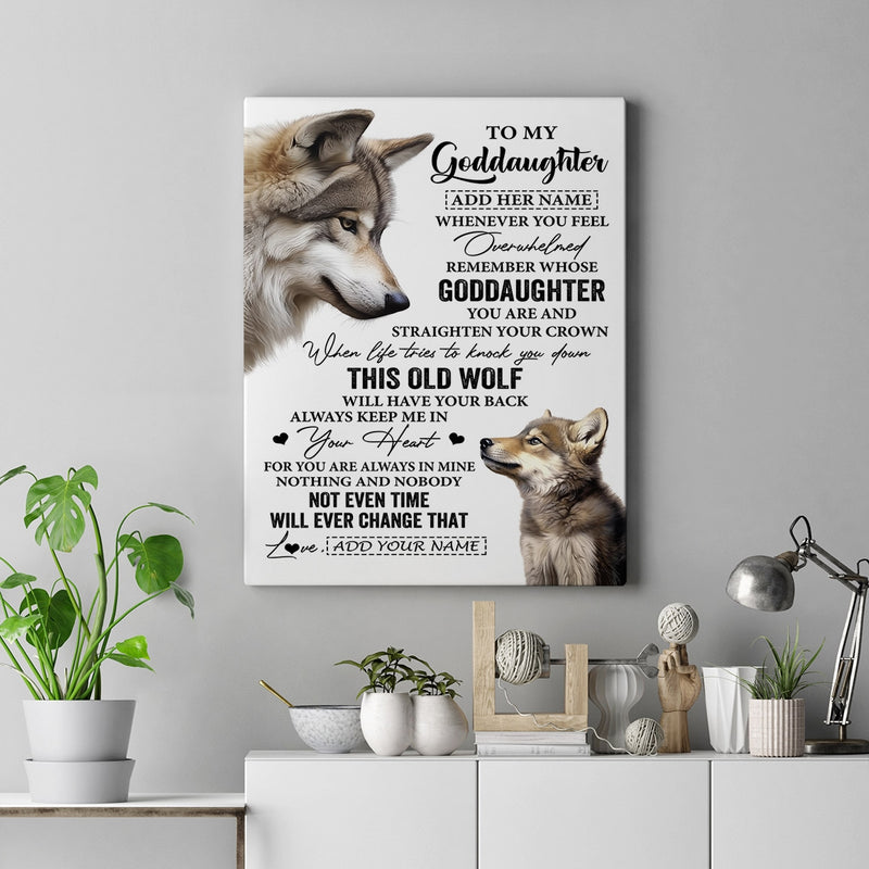 Personalized To My Goddaughter Gifts Canvas From Godmother Whenever Wolf Unique Birthday For Goddaughter Graduation Christmas Custom Wall Art Print Framed Canvas Canvas mockup 2 800x.jpg