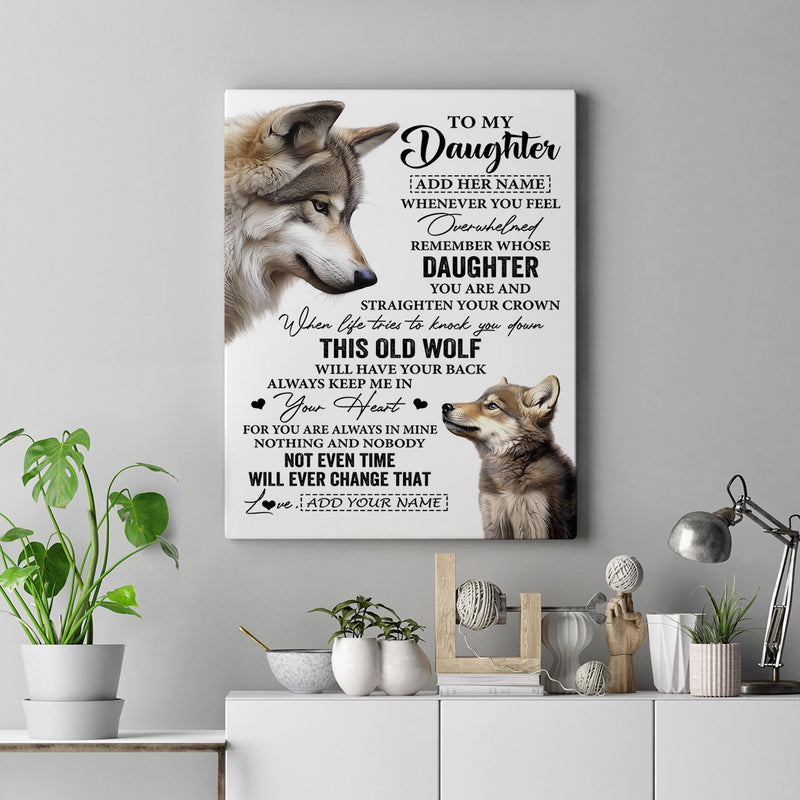 Personalized To My Daughter Gifts Canvas From Mom Dad Whenever Wolf Unique Birthday Gifts For Daughter Graduation Christmas Custom Wall Art Print Framed Canvas Canvas mockup 2 800x.jpg