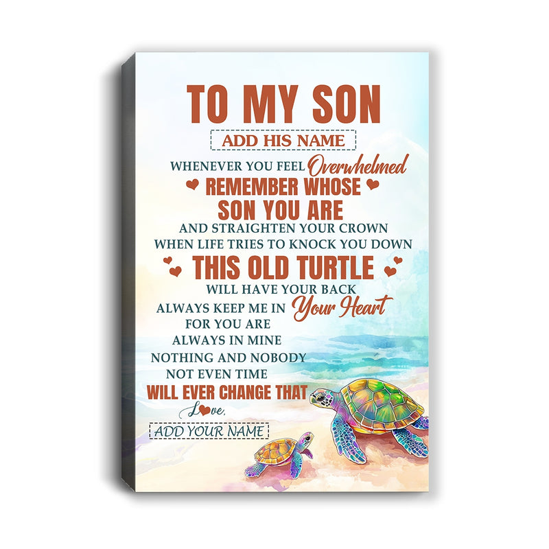Personalized To My Son Gifts Canvas From Mom Dad Mother Father Whenever Turtle Unique Birthday Gifts For Son Graduation Christmas Custom Wall Art Print Framed Canvas Canvas mockup 1 800x.jpg