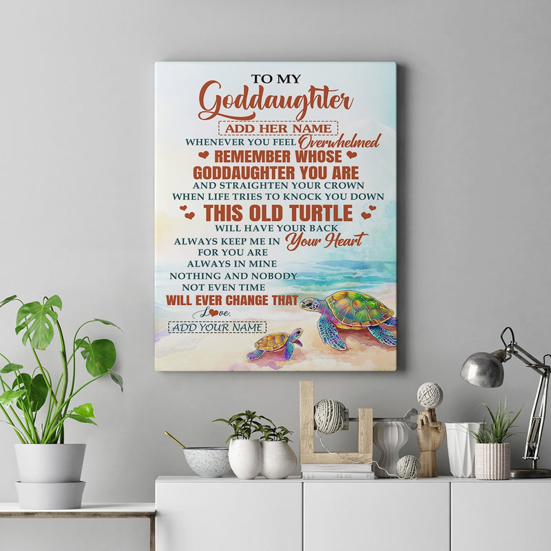 Personalized To My Goddaughter Gifts Canvas From Godmother Whenever Turtle Unique Birthday Gifts For Goddaughter Graduation Christmas Custom Art Print Framed Canvas Canvas mockup 2 800x.jpg