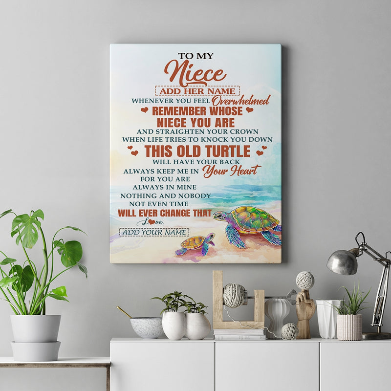 Personalized To My Niece Gifts Canvas From Aunt Uncle Whenever Turtle Unique Birthday Gifts For Niece Graduation Christmas Customized Custom Art Print Framed Canvas Canvas mockup 2 800x.jpg