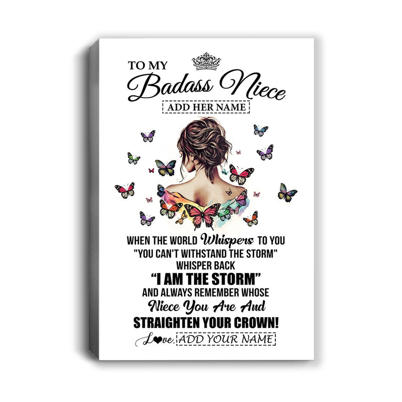 Personalized To My Badass Niece I Am The Storm Canvas From Uncle Aunt Auntie Beautiful Niece Birthday Gifts Graduation Christmas Adults Custom Print Framed Canvas Canvas mockup 1 800x.jpg