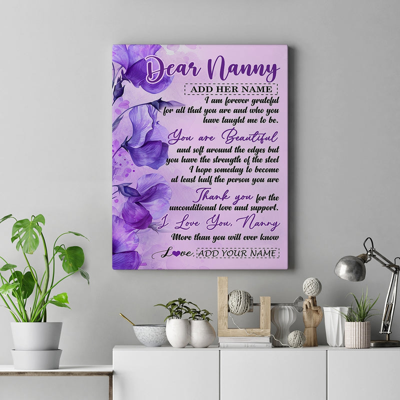 Personalized To My Nanny Gifts From Kids Canvas Flower You Are Beautiful Gifts For Nanny Mothers Day Birthday Thanksgiving Christmas Custom Art Print Framed Canvas Canvas mockup 3 800x.jpg