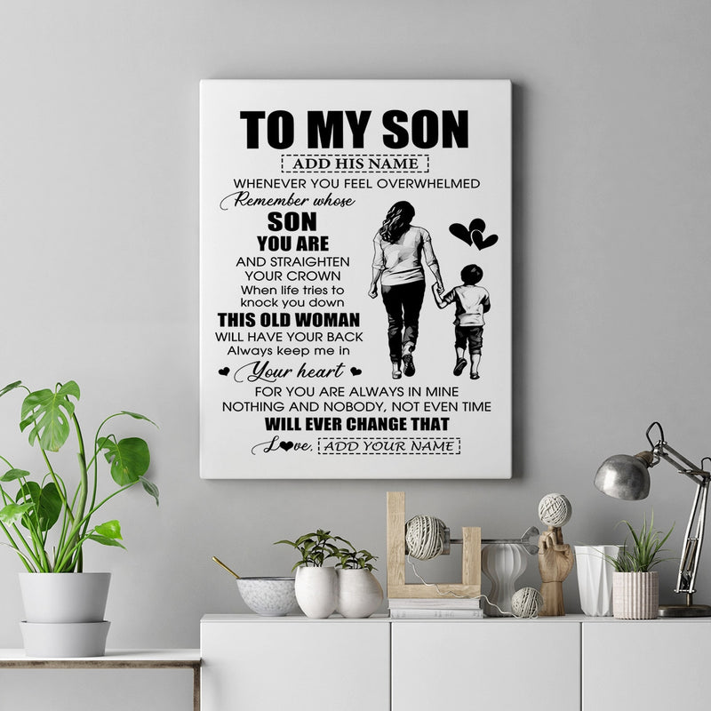 Personalized To My Son Gifts Canvas From Mom Mother Whenever Woman Unique Birthday Gifts For Son Graduation Christmas Custom Wall Art Print Framed Canvas Canvas mockup 2 800x.jpg