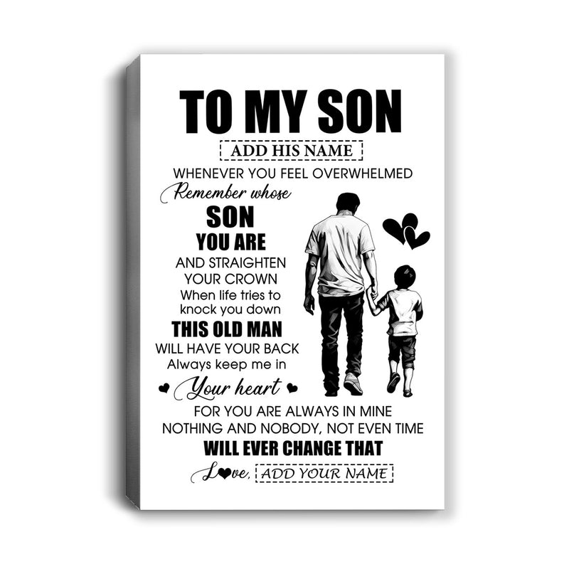 Personalized To My Son Gifts Canvas From Dad Father Whenever Man Unique Birthday Gifts For Son Graduation Christmas Custom Wall Art Print Framed Canvas Canvas mockup 1 800x.jpg