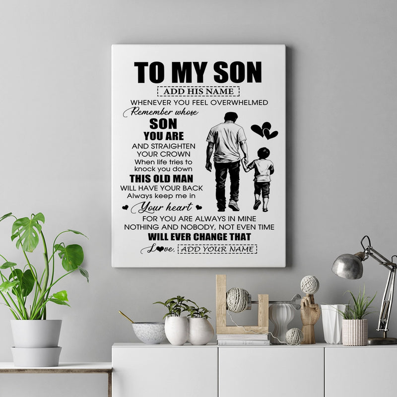 Personalized To My Son Gifts Canvas From Dad Father Whenever Man Unique Birthday Gifts For Son Graduation Christmas Custom Wall Art Print Framed Canvas Canvas mockup 2 800x.jpg
