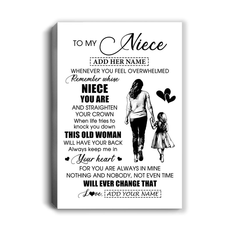 Personalized To My Niece Gifts Canvas From Aunt Auntie Whenever Woman Unique Birthday Gifts For Niece Graduation Christmas Custom Wall Art Print Framed Canvas Canvas mockup 1 800x.jpg