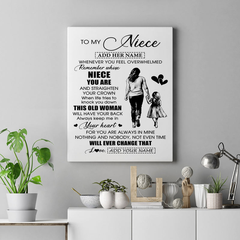 Personalized To My Niece Gifts Canvas From Aunt Auntie Whenever Woman Unique Birthday Gifts For Niece Graduation Christmas Custom Wall Art Print Framed Canvas Canvas mockup 2 800x.jpg