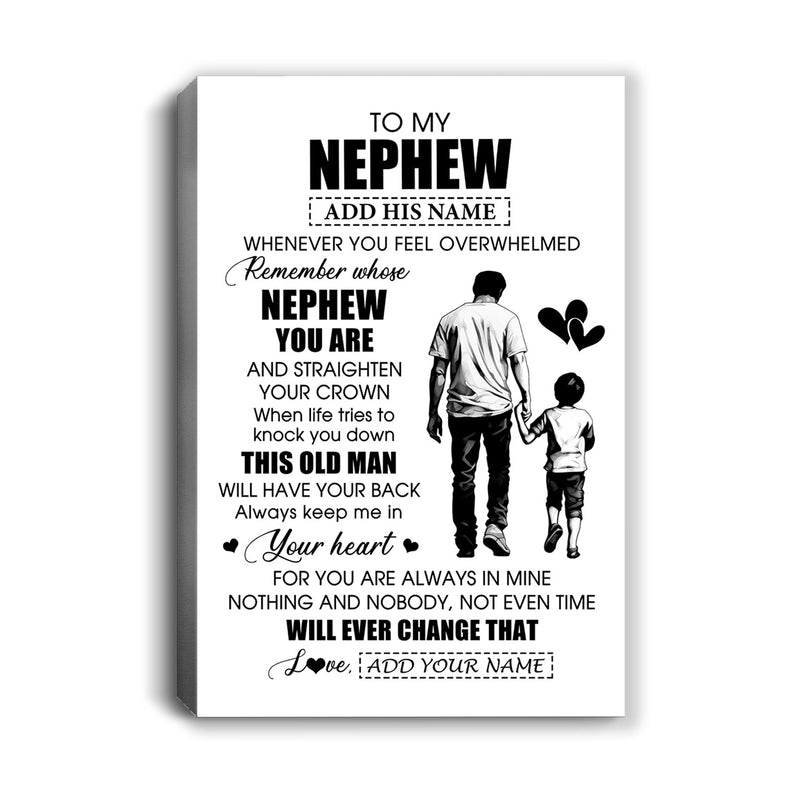 Personalized To My Nephew Gifts Canvas From Uncle Whenever Man Unique Birthday Gifts For Nephew Graduation Christmas Custom Wall Art Print Framed Canvas Canvas mockup 1 800x.jpg