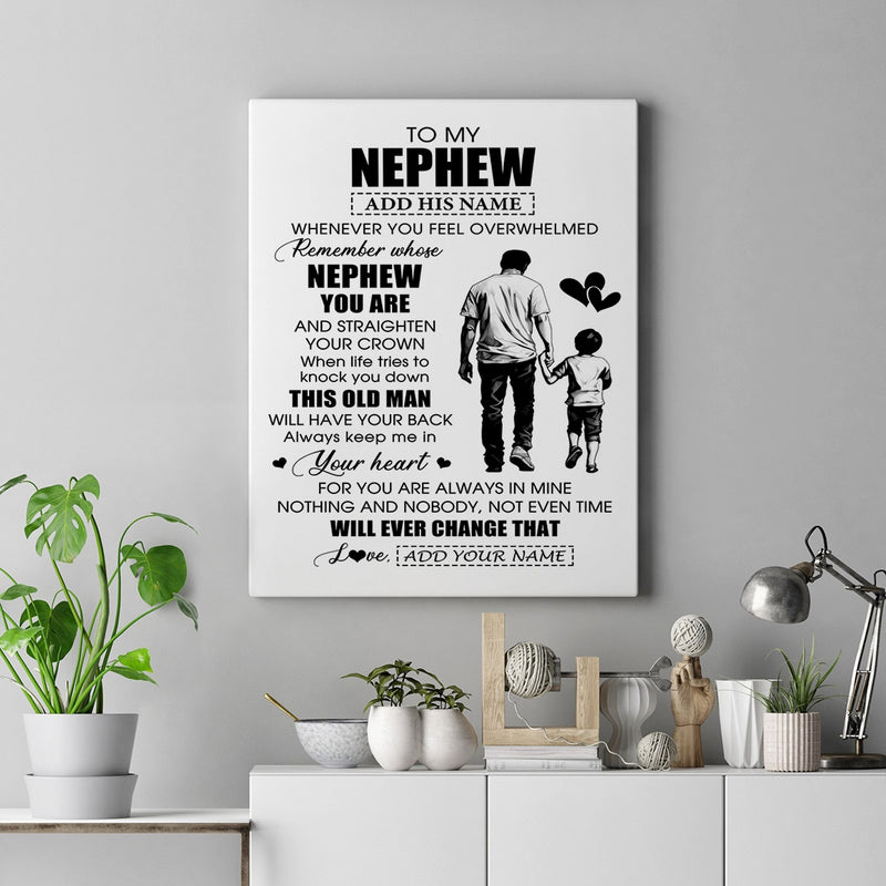 Personalized To My Nephew Gifts Canvas From Uncle Whenever Man Unique Birthday Gifts For Nephew Graduation Christmas Custom Wall Art Print Framed Canvas Canvas mockup 2 800x.jpg