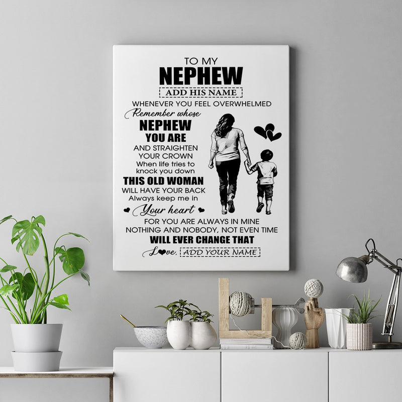 Personalized To My Nephew Gifts Canvas From Aunt Auntie Whenever Woman Unique Birthday Gifts For Nephew Graduation Christmas Custom Wall Art Print Framed Canvas Canvas mockup 2 800x.jpg
