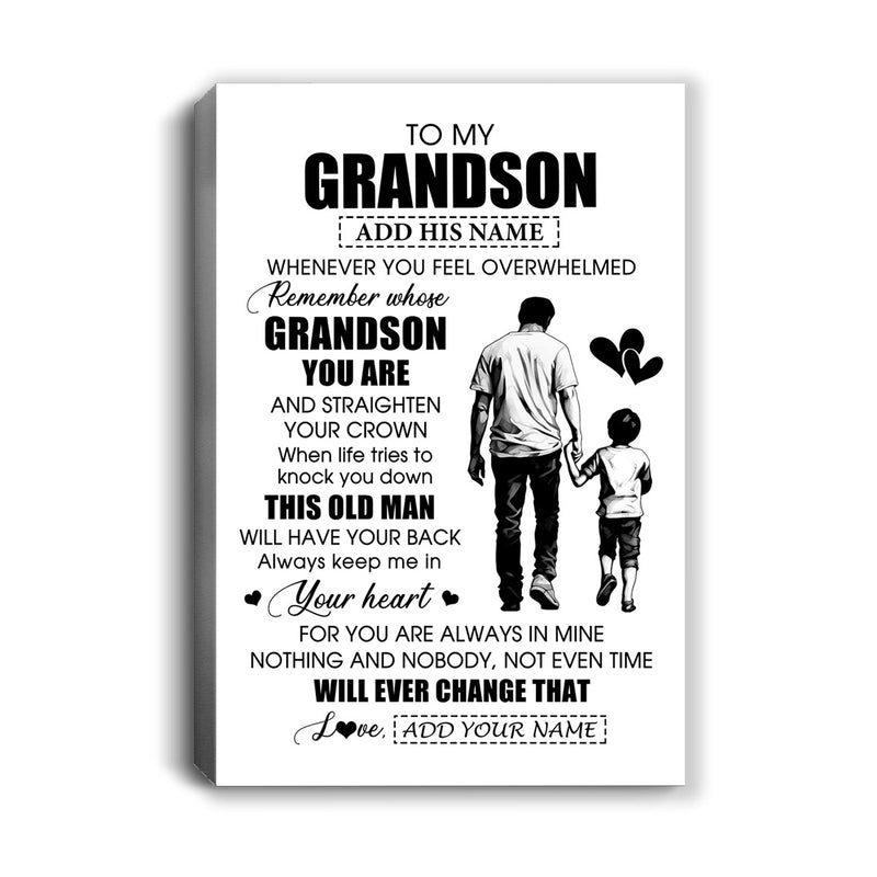 Personalized To My Grandson Gifts Canvas From Grandpa Papa Whenever Man Unique Birthday Gifts For Grandson Graduation Christmas Custom Wall Art Print Framed Canvas Canvas mockup 1 800x.jpg