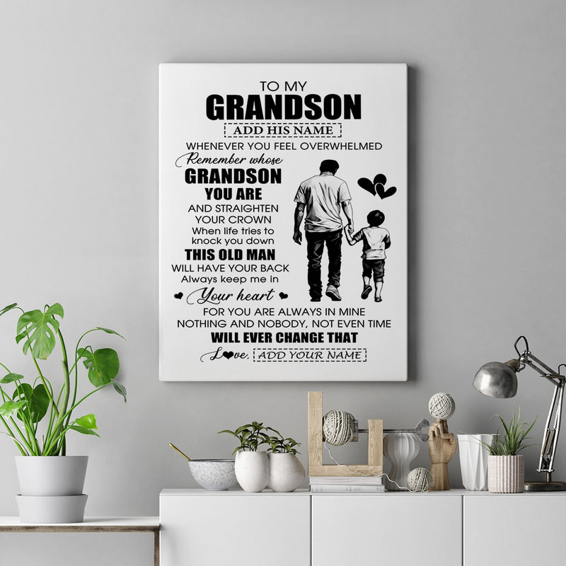 Personalized To My Grandson Gifts Canvas From Grandpa Papa Whenever Man Unique Birthday Gifts For Grandson Graduation Christmas Custom Wall Art Print Framed Canvas Canvas mockup 2 800x.jpg